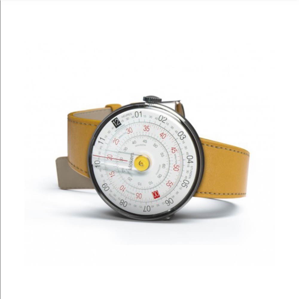 Klokers watch yellow leather strap gently used